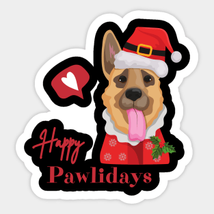 Happy Pawlidays Christmas Dog Sticker